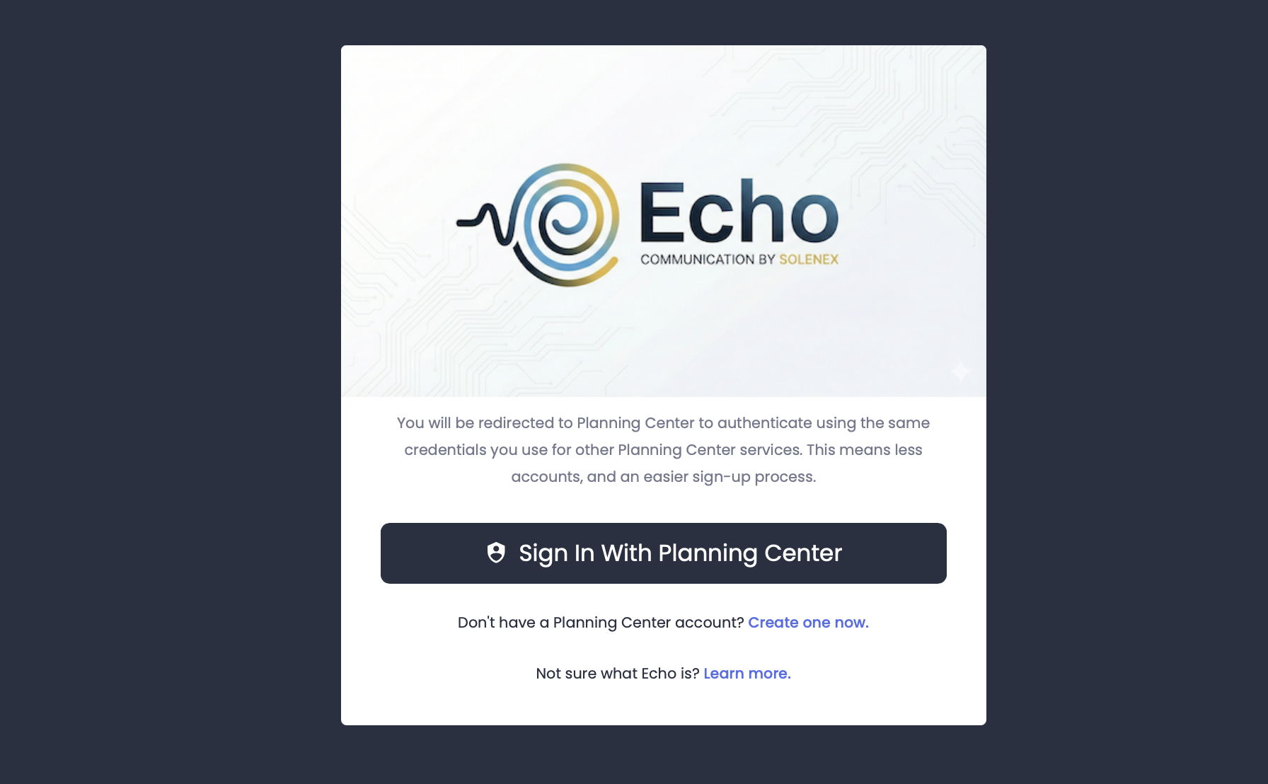 Planning Center Sign-In